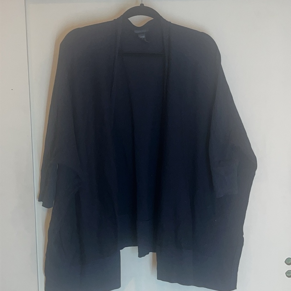 Only Mine open shorty oversized black cotton blend cardigan size large - Picture 4 of 8